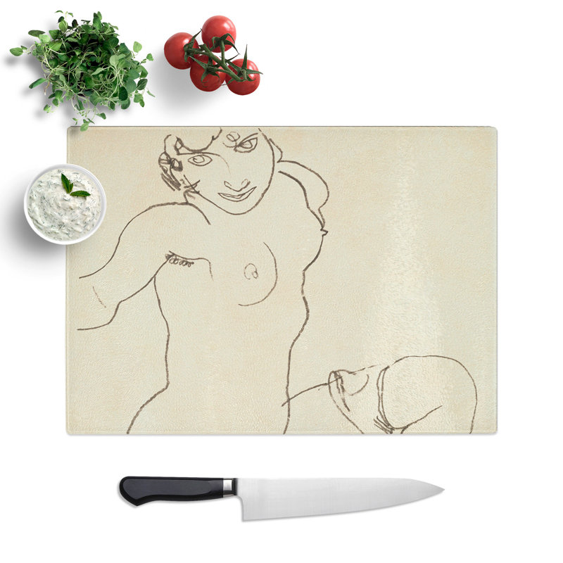 Study of a Naked Woman Vol.4 by Egon Schiele Chopping Board, 20cm W x 28.5cm L
