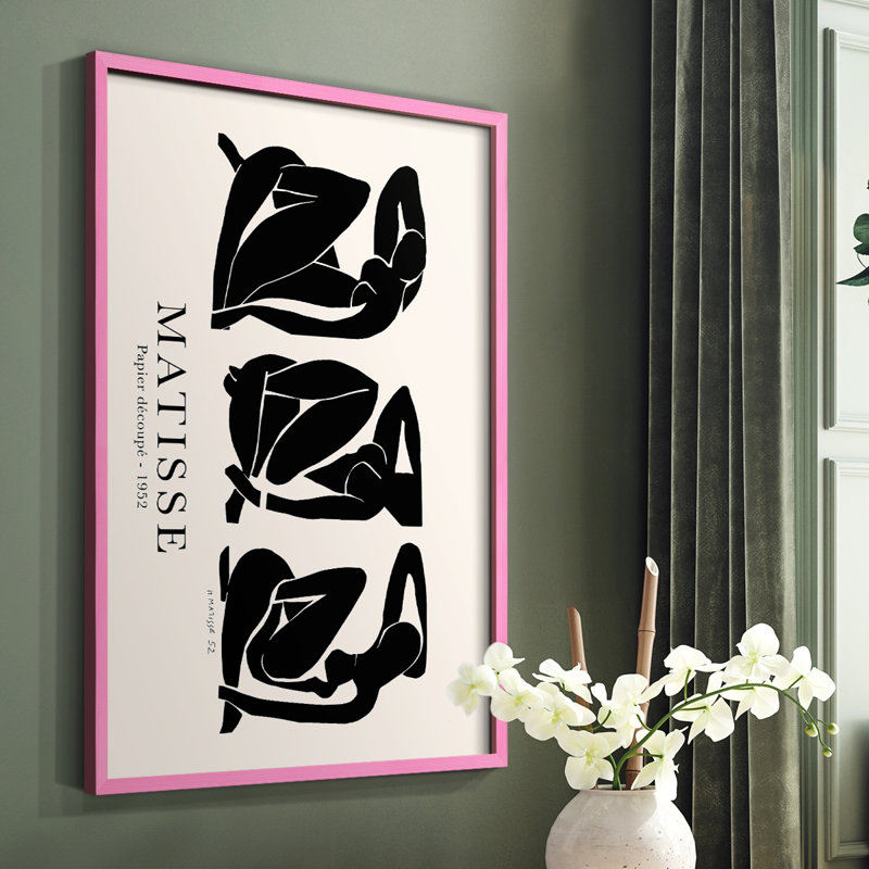 Matisse CCLXIV, reproduction encadrée - bois massif, Rose, H 10 po x l 8 po