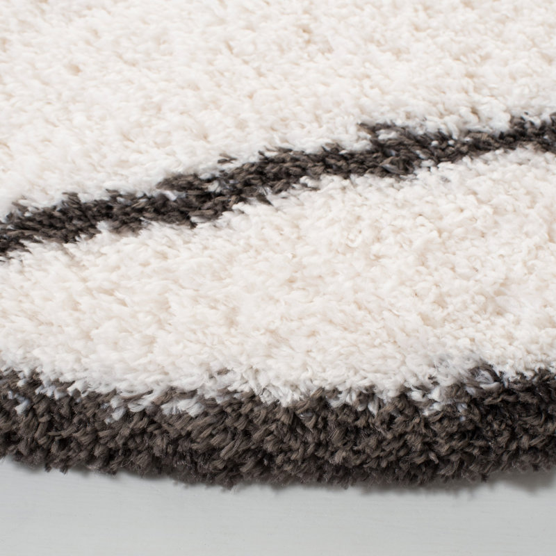 Allon Shag 200 Performance Geometric Rug, Round 6'7"
