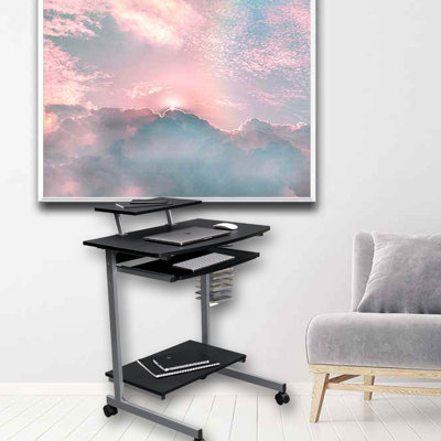 Ladonnia 35.35'' H x 27.25'' W Laptop Cart with Wheels