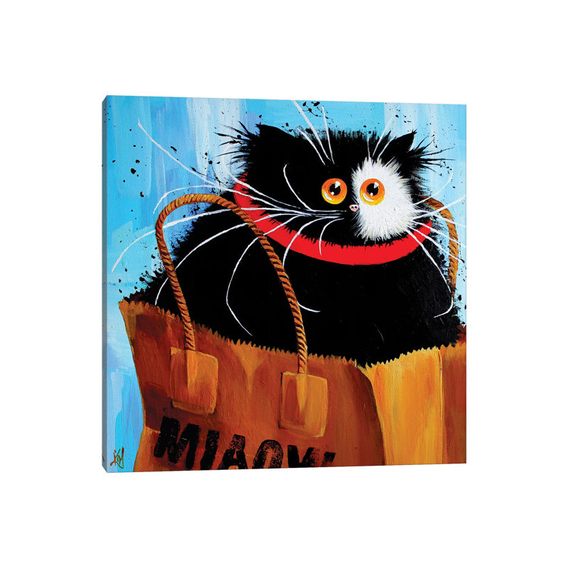 Miaowbag by Kim Haskins - Wrapped Canvas Print, 66.04 cm H x 66.04 cm W x 1.91 cm D