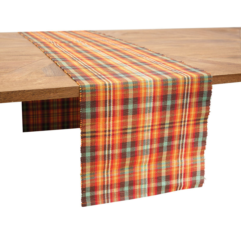 Sangria Plaid 100% Cotton Thanksgiving Table Runner