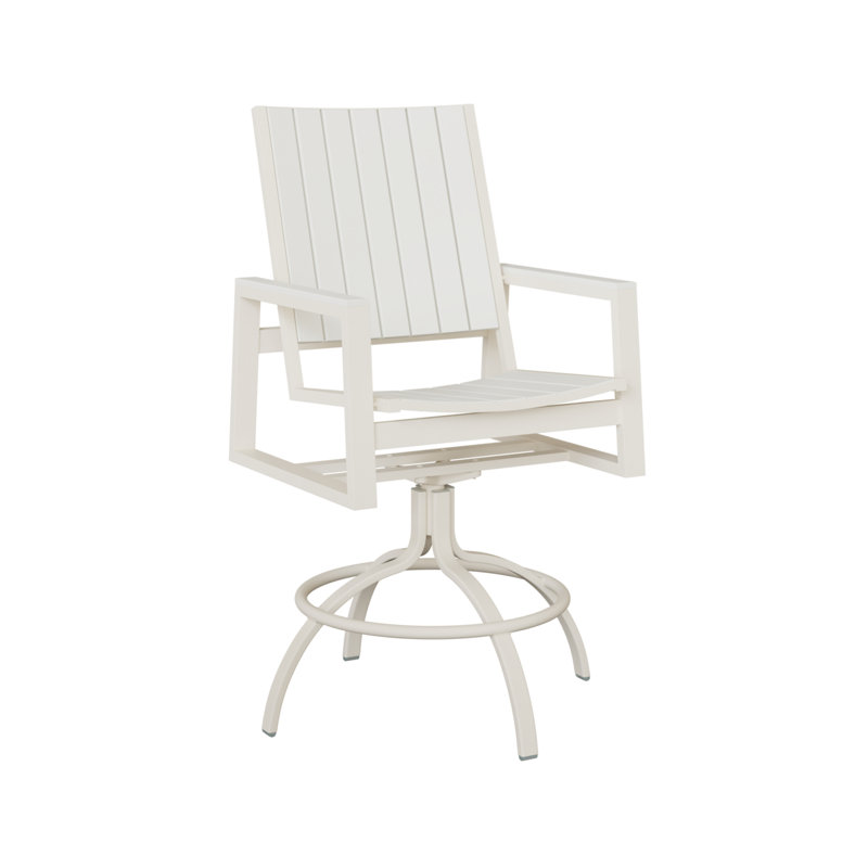 Chaise de bar pivotante Delainah, Blanc