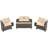 8-pieces Outdoor Wicker Round Sofa Set, Half-Moon Sectional Sets All Weather, Curved Sofa Set With Rectangular Coffee Table, PE Rattan Water-resistant and UV Protected, Movable Cushion-712533974