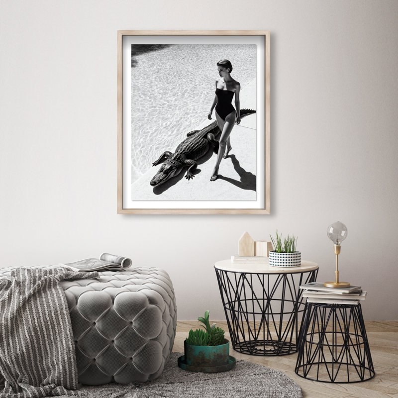 Reptilian Elegance II Print by Oliver Gal, 46.5"H x 37.5"W, Natural Oak Shadowbox