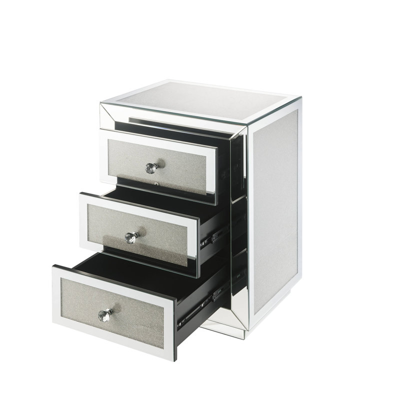 Mirrored & Faux Dimaonds nightstand