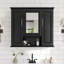 Armoire à pharmacie 36 po, armoire de rangement murale pour salle de bain, armoire murale moderne avec miroir, armoire à miroir avec 3 portes (meuble-lavabo non inclus)-1223968291