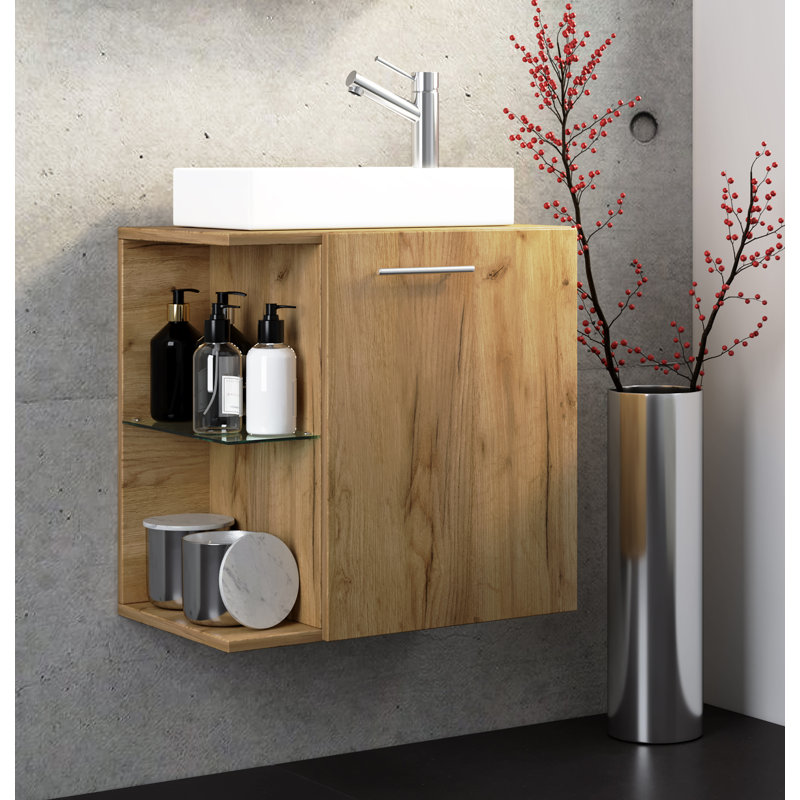 Raminta Bathroom Furniture Suite, White/Wood