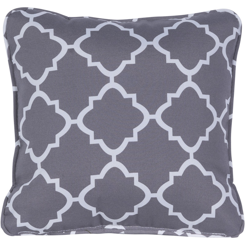 Navy Blue Geometric Lattice Indoor/Outdoor Square Pillow Set