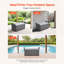 Banc de rangement extérieur avec rotin en PE et coussin
