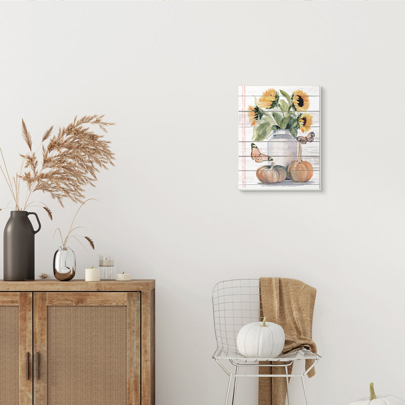 Papillon monarque orange tournesol d'automne, H 19 po x l 13 po, Plaque murale