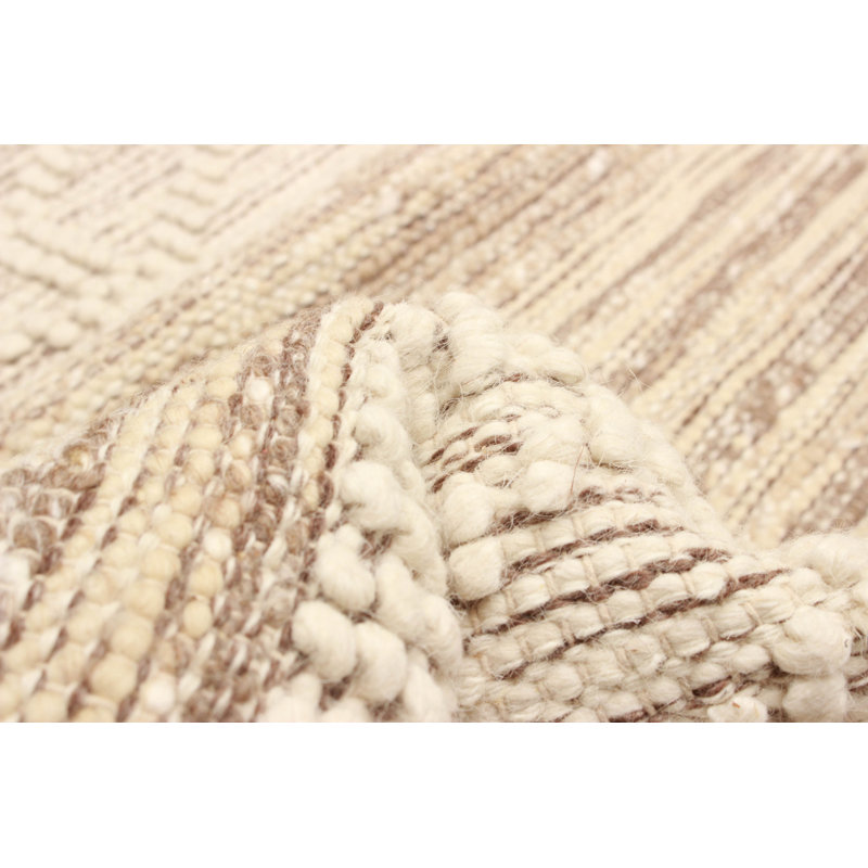 Tapis taupe unique en laine nouvel âge 5 pi x 7 pi 11 po