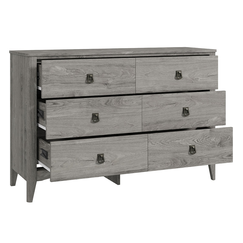 Commode 6 tiroirs Farmhouse, Gris