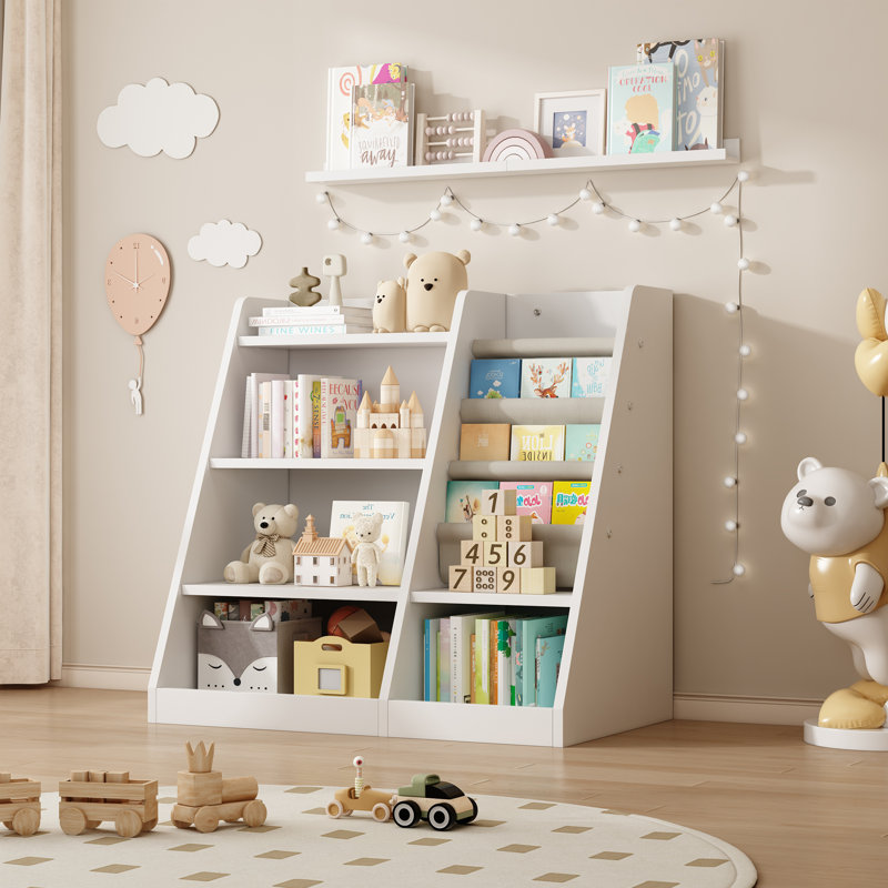 Armoire de rangement en bois pour jouets, Blanc