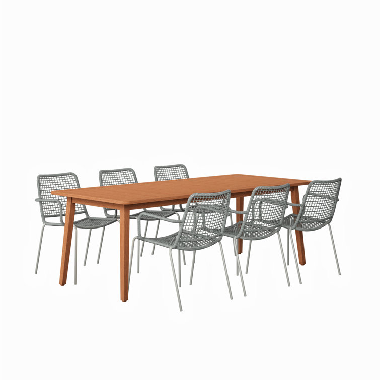Anautica 85'' Rectangular 6 - Person Outdoor Dining Set