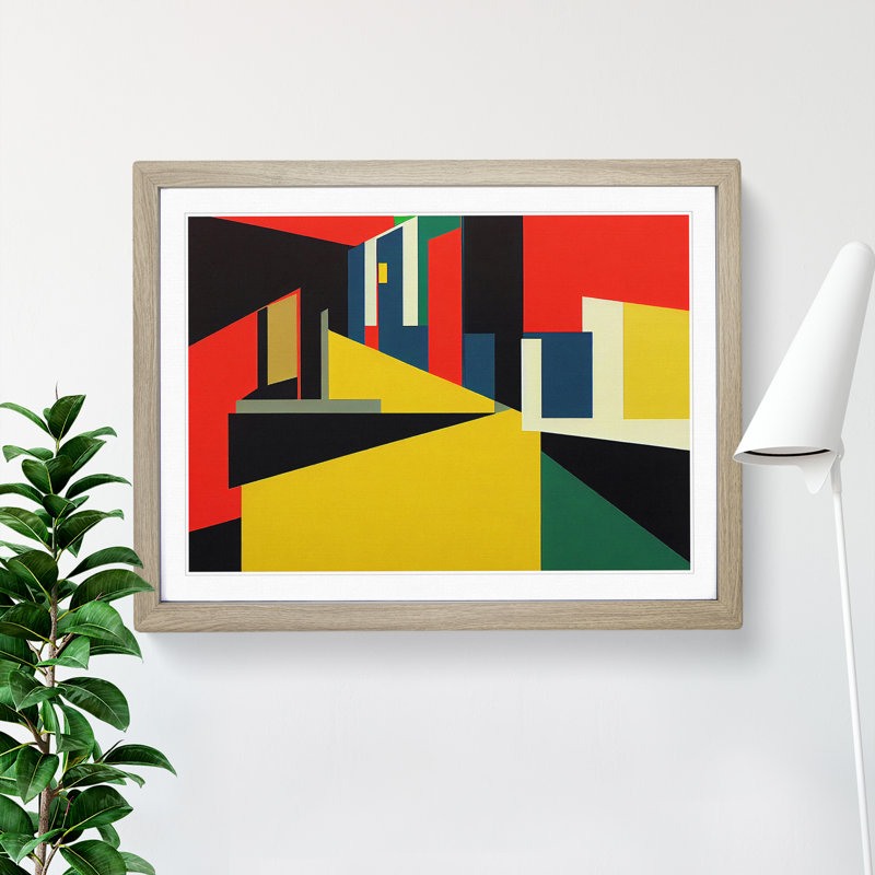 XH1022-6197X Modern Suprematism Art Vol.7 - Single Picture Frame Print, Oak Framed, 34cm H x 46cm W x 2cm D