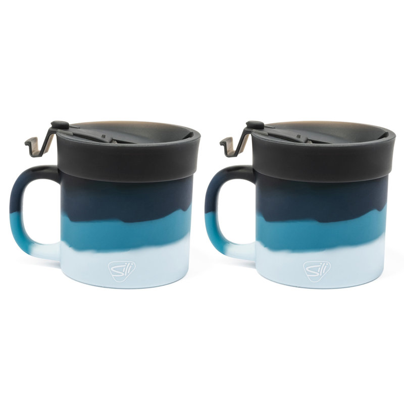 Silipint: Tasse à café 16 oz: Paquet de 2 - Rayon de lune - Tasses incassables en silicone
