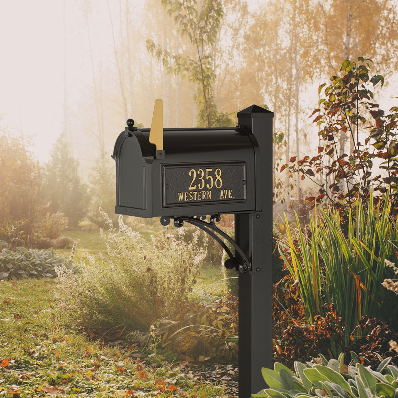 Superior Post Mounted Mailbox, Yes, Black