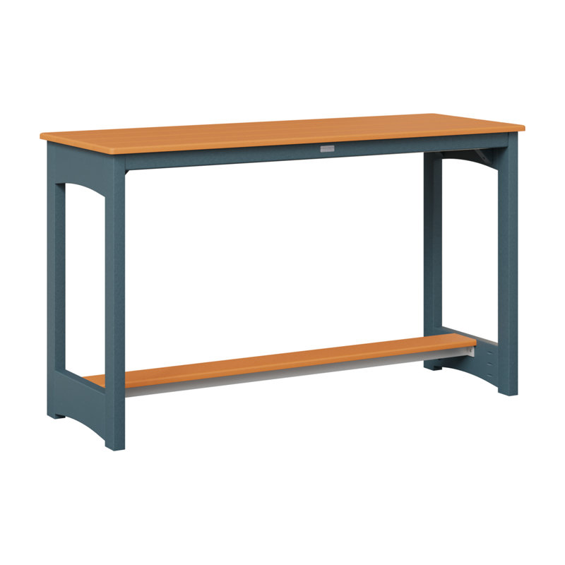 Balcony Outdoor Bar Table, Slate, 35.5" H x 60" W x 22" D, Mango Orange