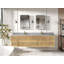 Teck flottant uni de 84 po Sonoma X P 22 po De meuble-lavabo double D Quartz-102097602