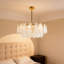 23.6" 6-Light Modern Gold Double-Layer Glass Chandelier