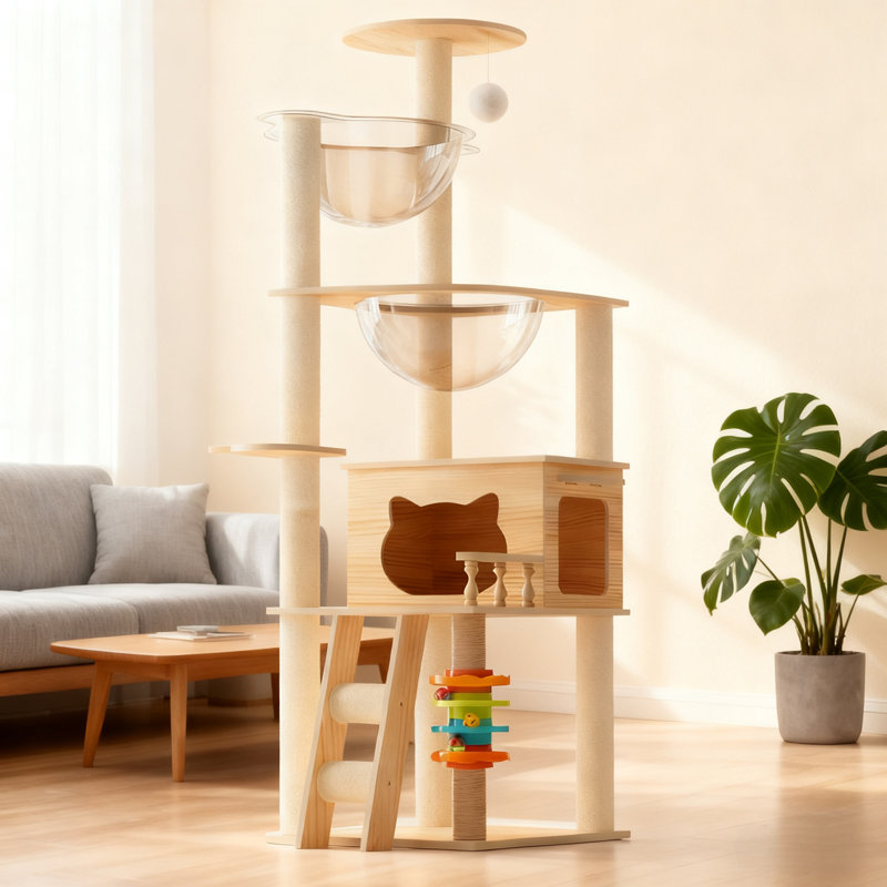 Arbre à chat 59 "avec condos, poteaux à griffer et hamac