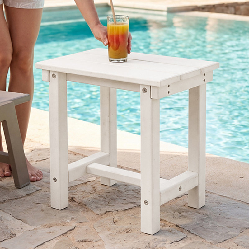 Table d'appoint extérieure All PEHD Adirondack, Blanc
