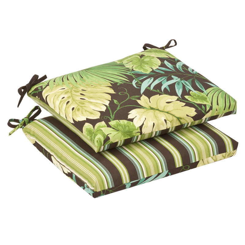 Coussin de chaise d'extérieur, 18.5" L x 16" D
