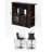 Bar Cabinet With Rotating Top Set With 2 Swivel Velvet Barstools Adjusatble Seat Height