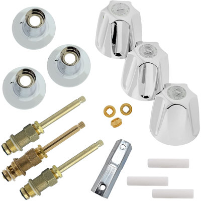 Remplacement de l'ensemble de réparation de robinet de baignoire et de douche pour les systèmes Price Pfister, pour le remodelage des poignées Verve, installation facile, fabrication durable, chrome poli