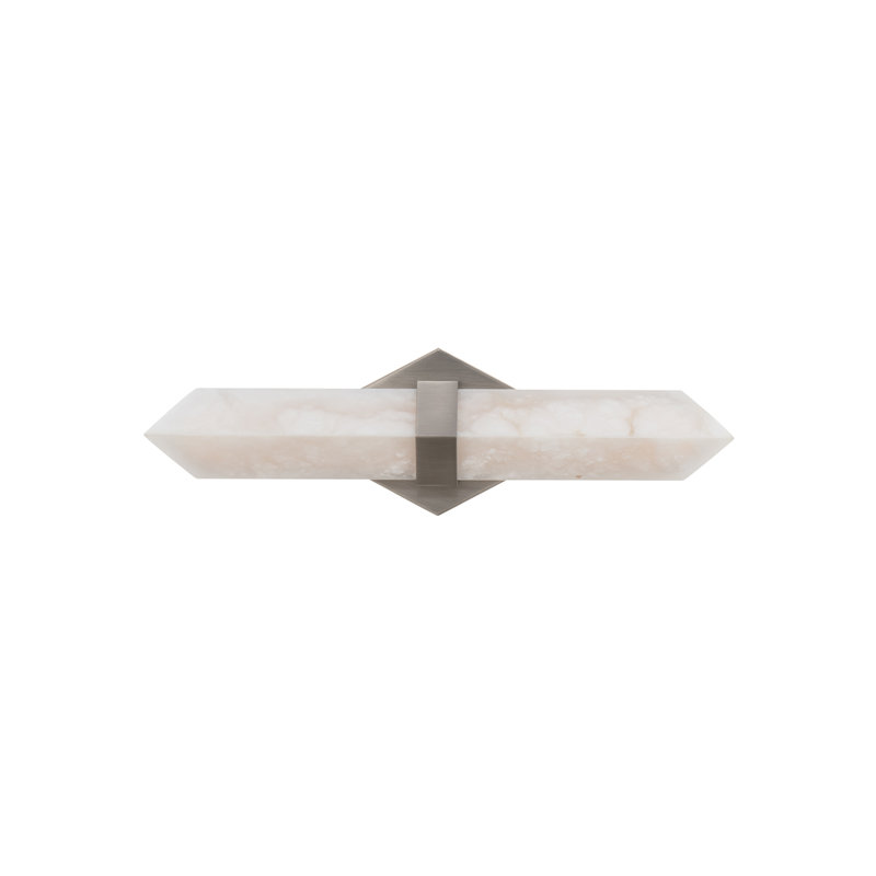 Javelin 18" Dimmable LED  Spanish Alabaster Bath Vanity & Wall Bar, Brushed Nickel