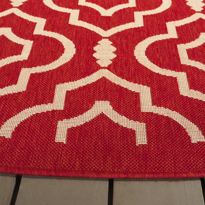 Herefordshire Performance Geometric Indoor/Outdoor Area Rug, Round 7'1