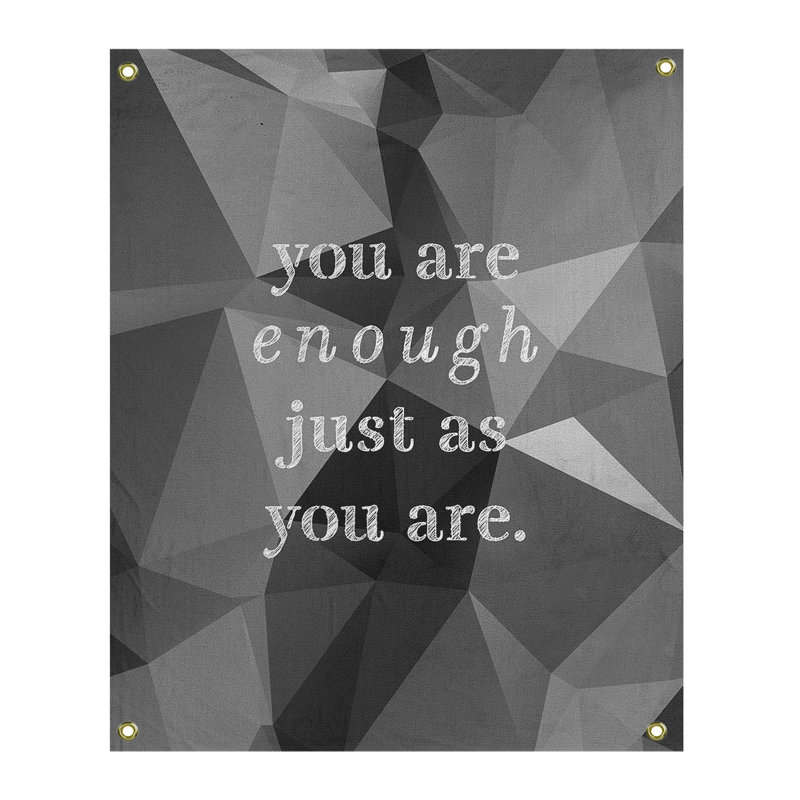 Tapisserie «Polyester You Are Enough» en polyester, H 80 po x l 59 po, Onyx