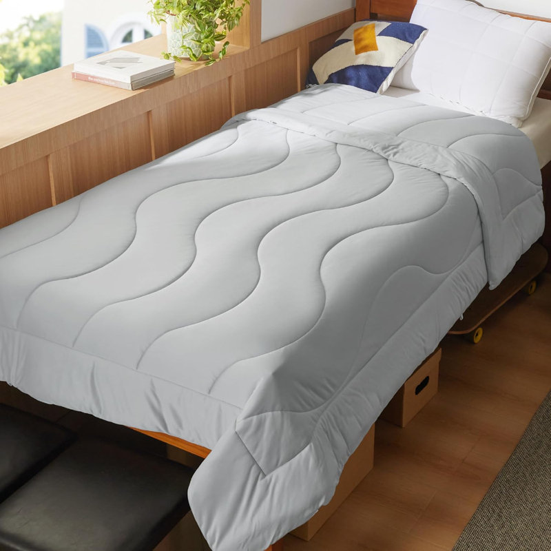 Insert de couette léger pour toutes les saisons, édredon en duvet synthétique ultra doux avec languettes d'angle, surpiqûres ondulées