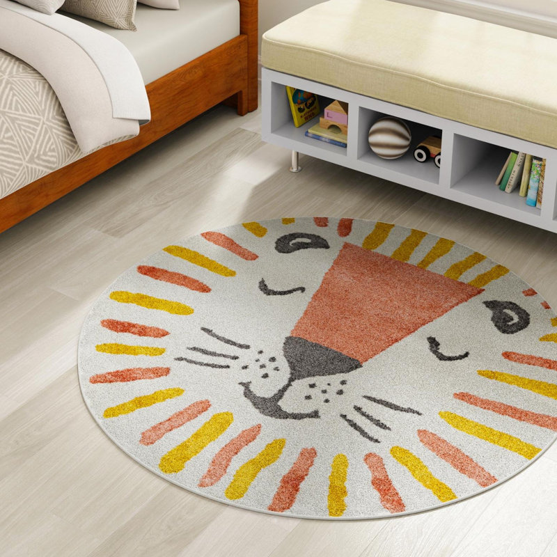 Tapis pour enfant Unique Loom Sun Whimsy, Rond 7 pi 10 po