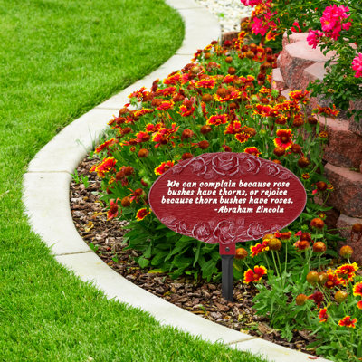 Plaque de jardin en aluminium avec texte et chiffres