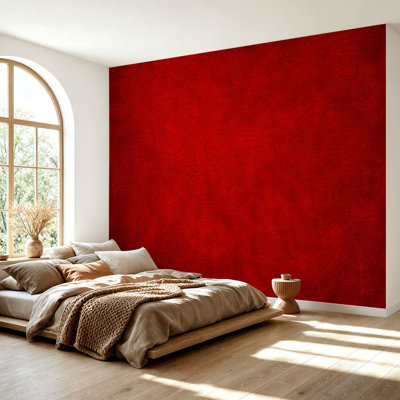 Wall Mural Peel and Stick Wallpaper Bright maroon deep red colored cracked effect wall horizontal Self-Adhesive Removable Contact Paper Wall Decor for Living Room Bedroom 69"H x 96"W