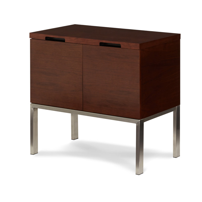 Dark Almond Walnut Transitional Office Storage Cabinet