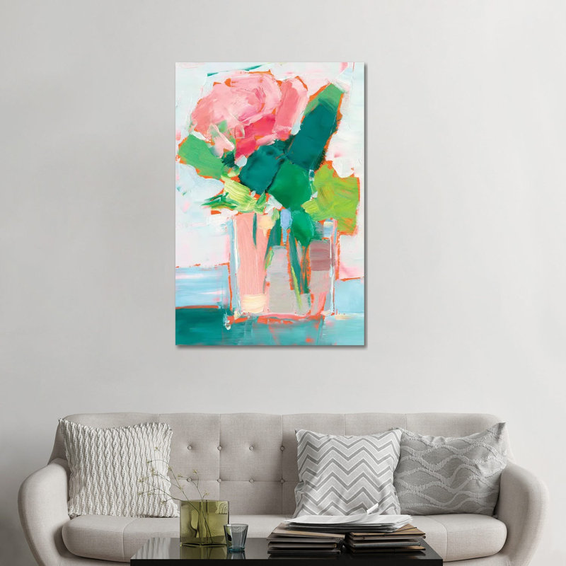 «Cut Flowers II» par Ethan Harper - reproduction d'art, H 48 po x l 32 po x P 1,5 po, Pas de tapis, Toile tendue