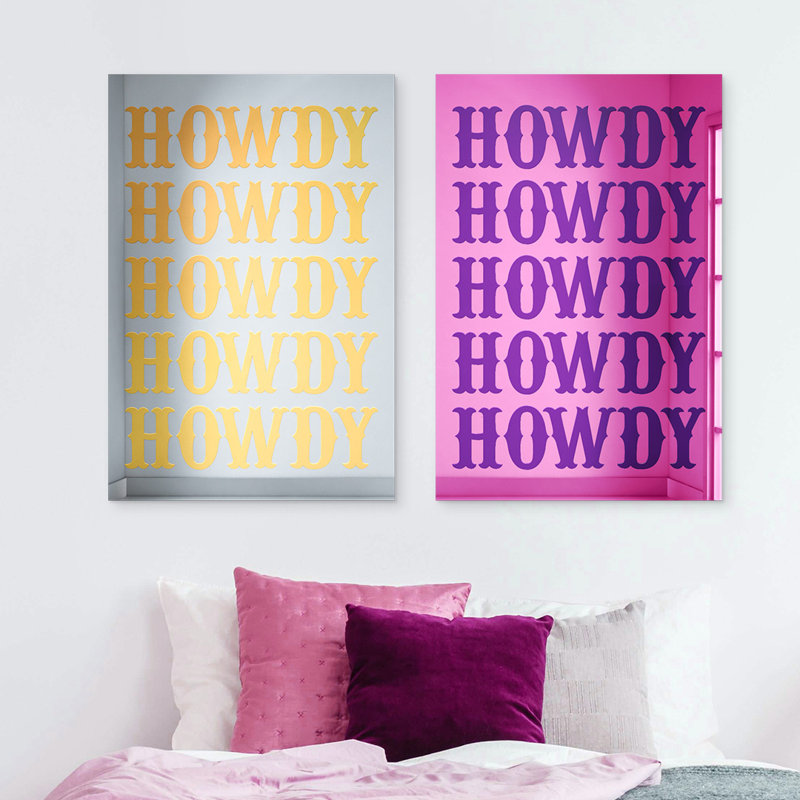 Décoration murale Howdy Country, Argent, H 26 po x l 18 po x P 1 po