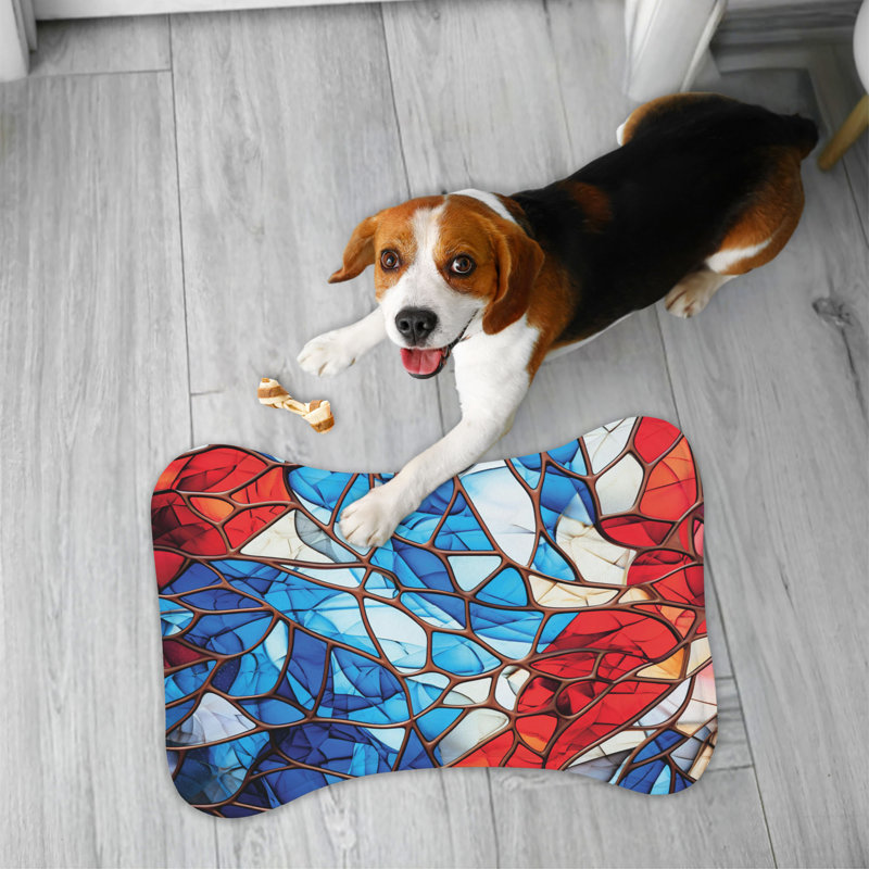 Tapis rouge, blanc, bleu - 1 pièce, Moyen (18 po)