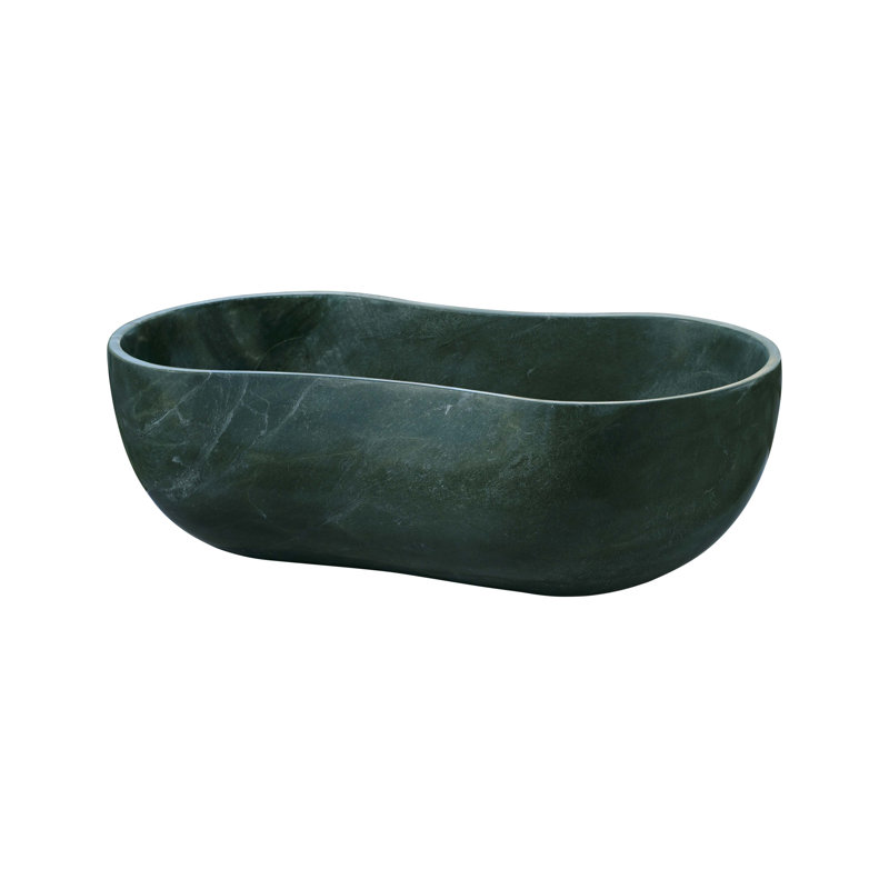 Bathroom Vessel Sink, Polished Surface, Natural Stone, Genuine Marble, Real Marble, Green