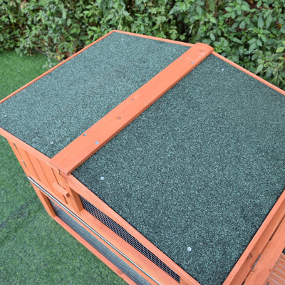1x Natural Small Animal Playpen Cage| For Rabbits/tortoises/guinea Pigs, 2-level  | Fir/metal Wire, 62.25"l X22.75"w X26.75"h, Removable Tray, Indoor/outdoor