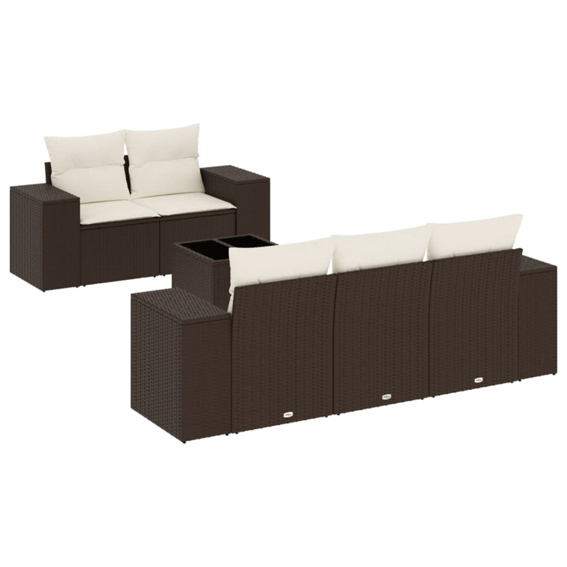  Ensemble de canapé de jardin modulaire en rotin PE