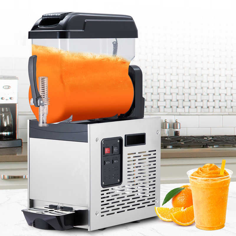 Machine à barbe à papa compacte commerciale de 12 L - Machine à boissons glacées et margarita, autonettoyante, noire, 500 W