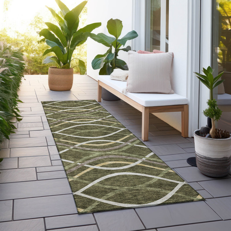 Lamanna Washable Abstract Indoor / Outdoor Rug, Runner 2'3" x 7'6"