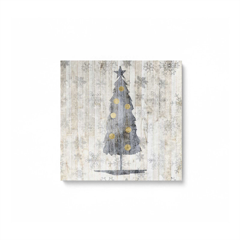 Arbre de Noël, reproduction sur toile dans un cadre poli, Toile tendue, H 12 po x l 12 po x P 1,25 po