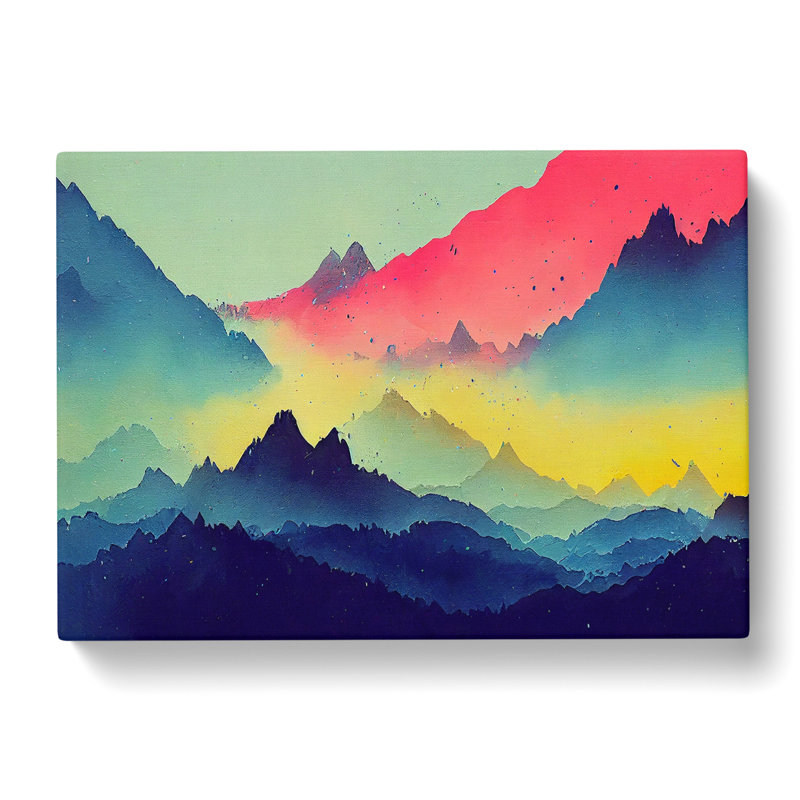 Painted Mountain Landscape Vol.2 Abstract - Wrapped Canvas, 35cm H x 50cm W x 3cm D