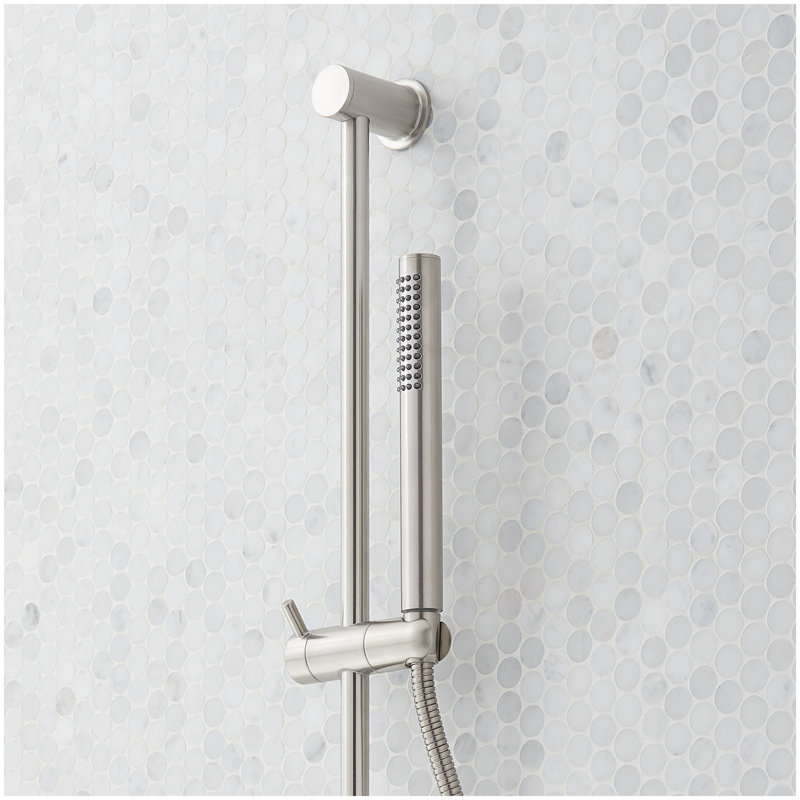 Vassor Pressure Balance Shower System with Slide Bar and Hand Shower - Brushed Nickel, Brushed Nickel