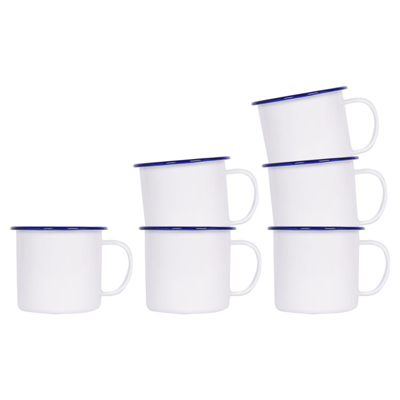 Enamelware Coffee Mug, Pack of 6
